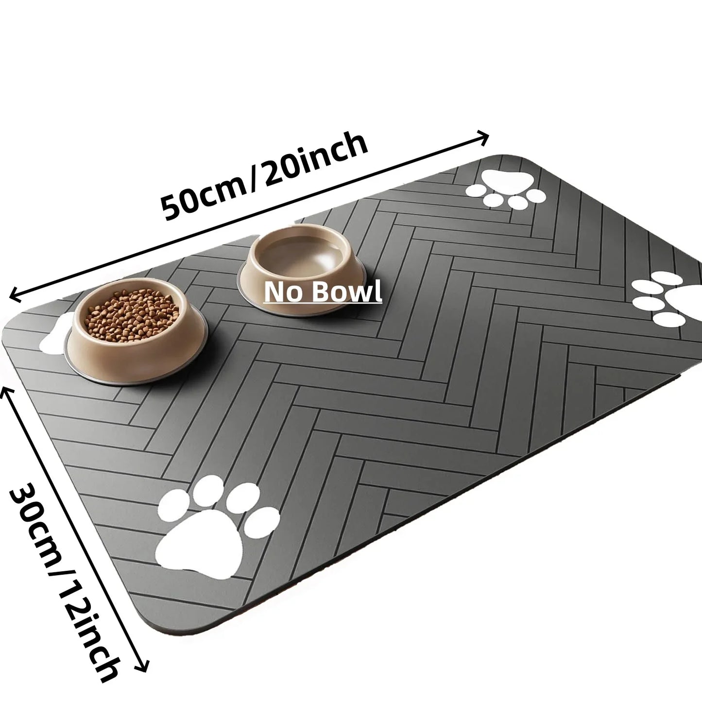 Haustierfütterungsmatte, saugfähiges Haustier-Tischset für Futter und Wassernapf, mit wasserdichter Gummirückseite, schnell trocknende Wassermatte für Hunde und Katzen